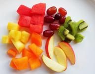 Plaat van Vers Fruit Pieces