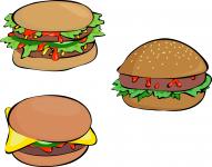 Trzy hamburgery