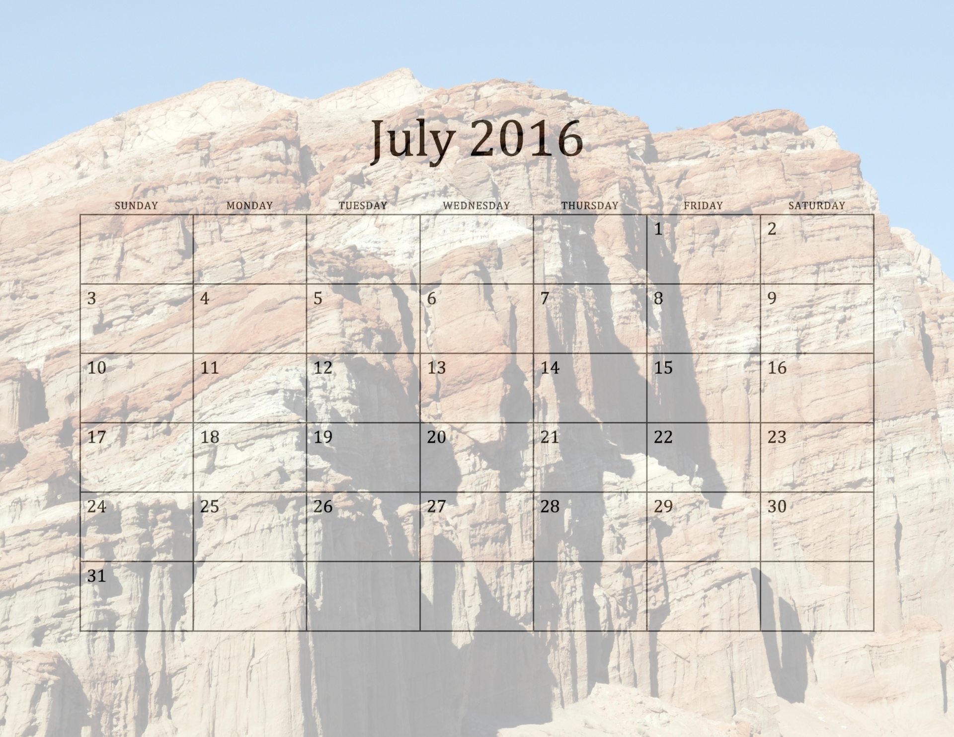 July 2017 A4 Calendar E1497288129217