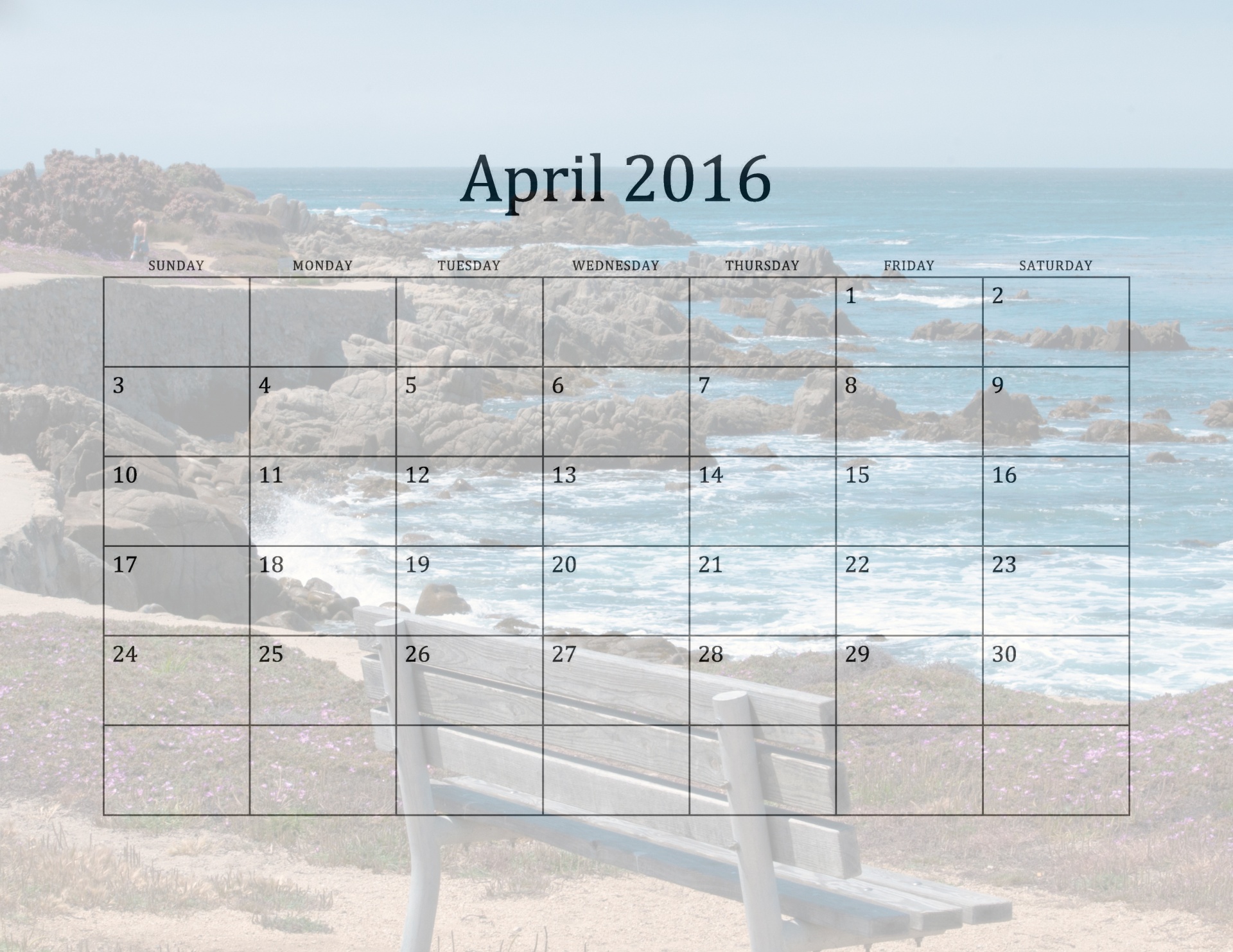 april-2016-beach-calendar-free-stock-photo-public-domain-pictures