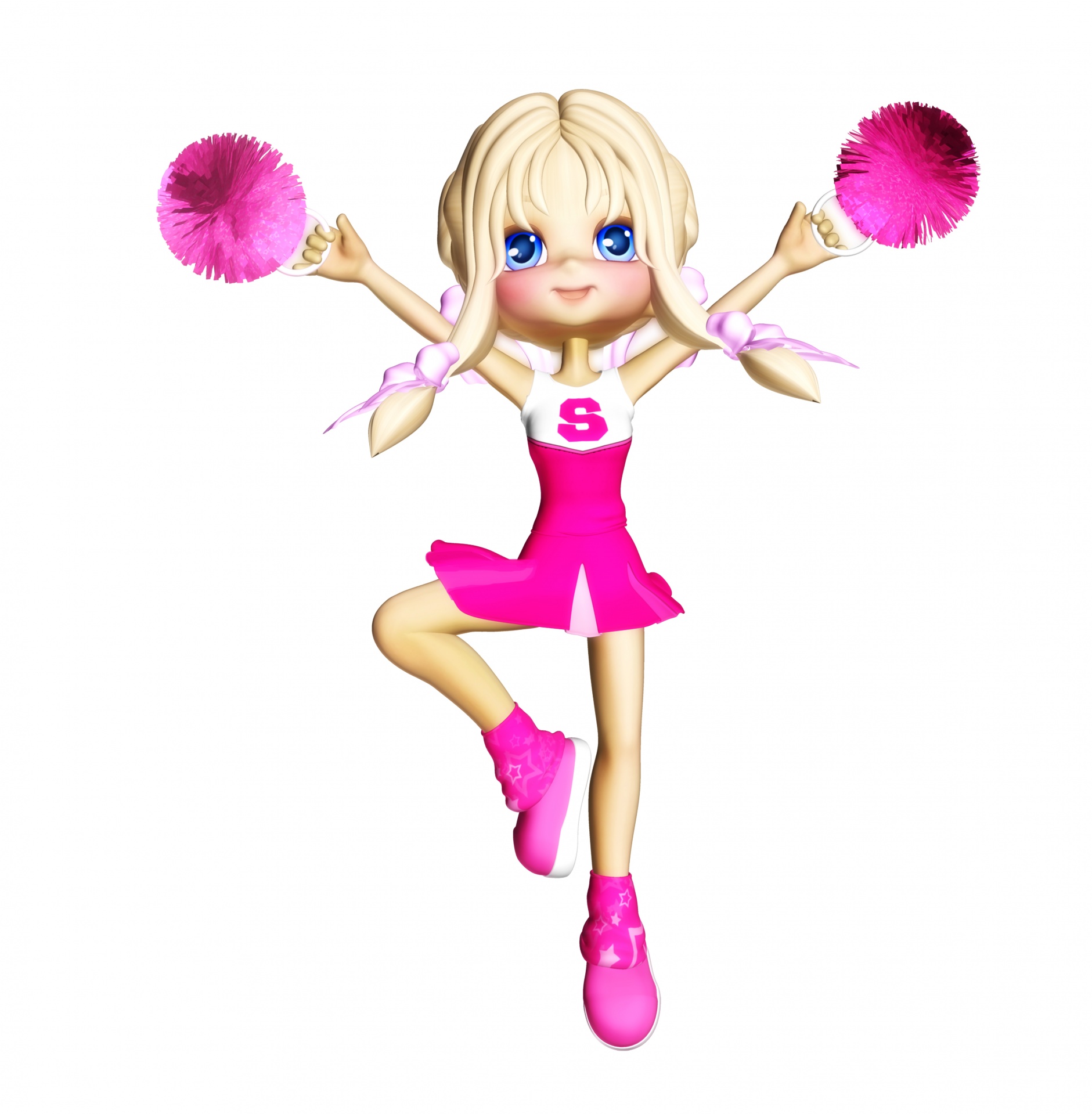 Cheerleader Cartoon Poser Clipart Free Stock Photo - Public Domain Pictures
