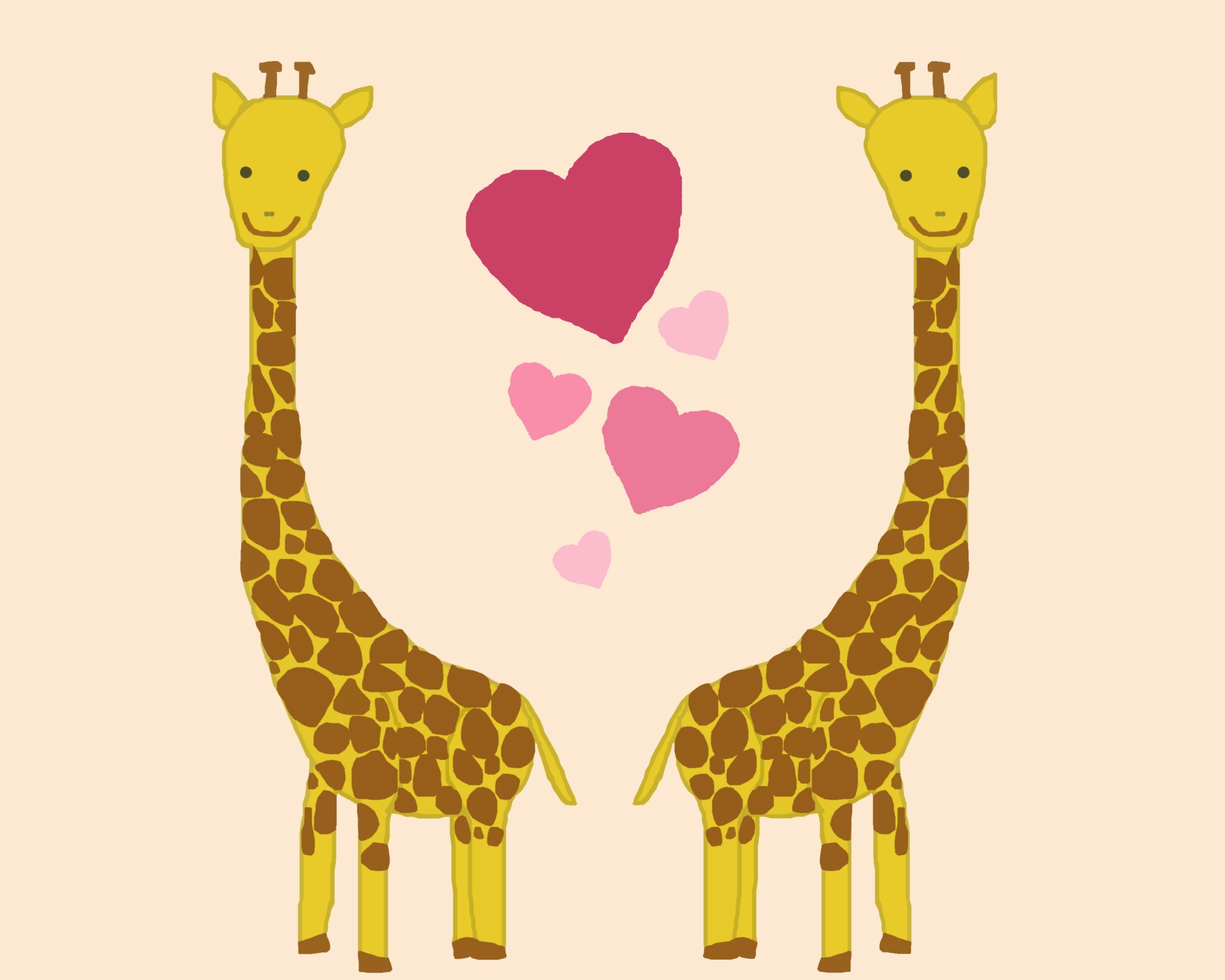 Girafes dans l&#39;amour