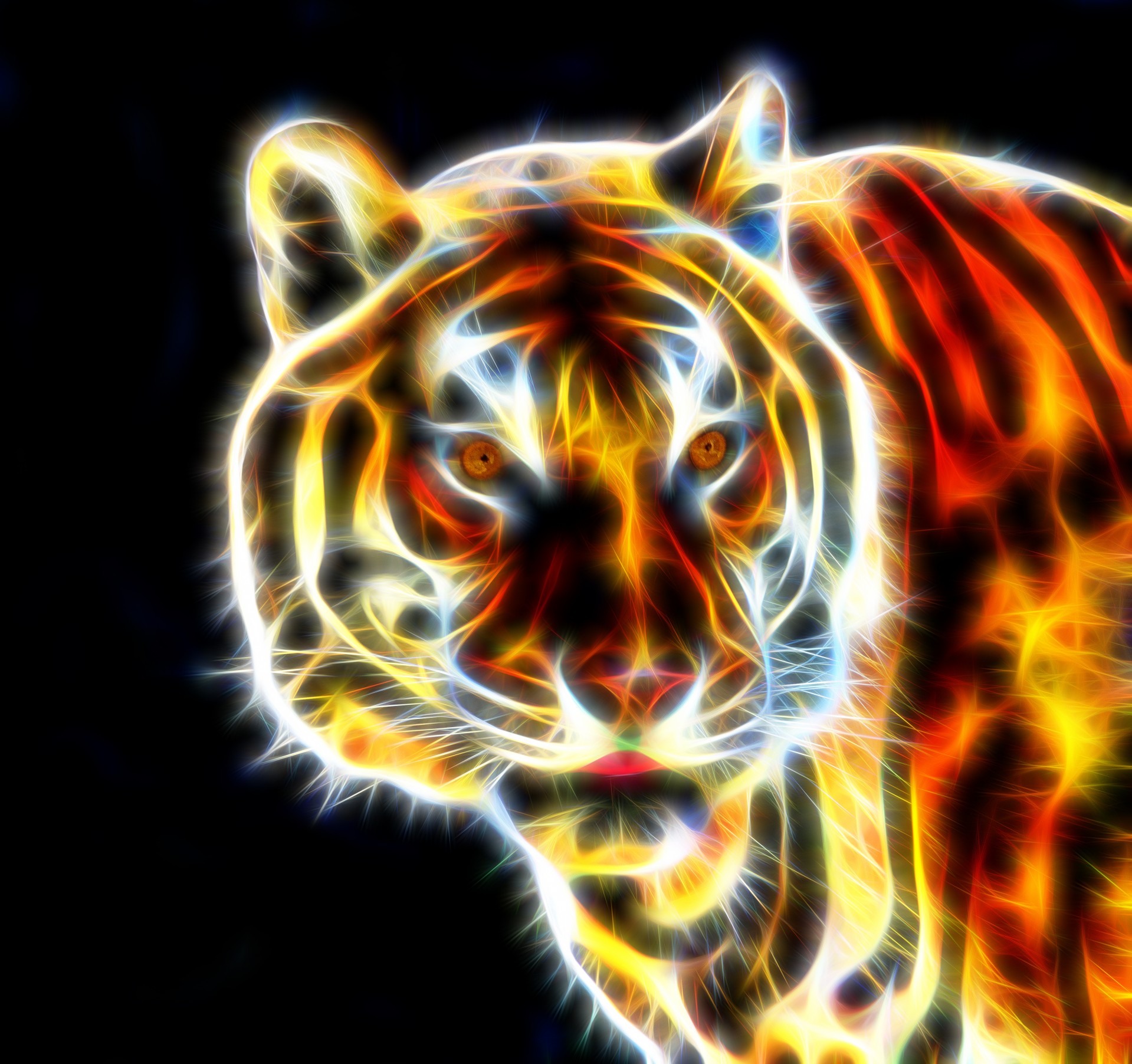 Tiger Fractal Wire Flame