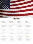 2016 anual American Flag Calendar