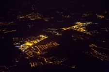 Luchtfoto van de nacht de stad