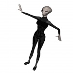 Alien in black costume