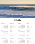 Annual 2016 Calendar of Ocean Wave