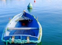 Blaues Ruderboot