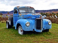 Classic Blue Pickup Truck
