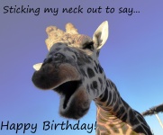 Żyrafa z okazji urodzin z życzeniami
