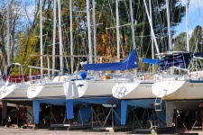 Row Of Dry Docked Sailboats
