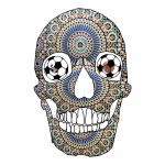 Scull with soccer eyes