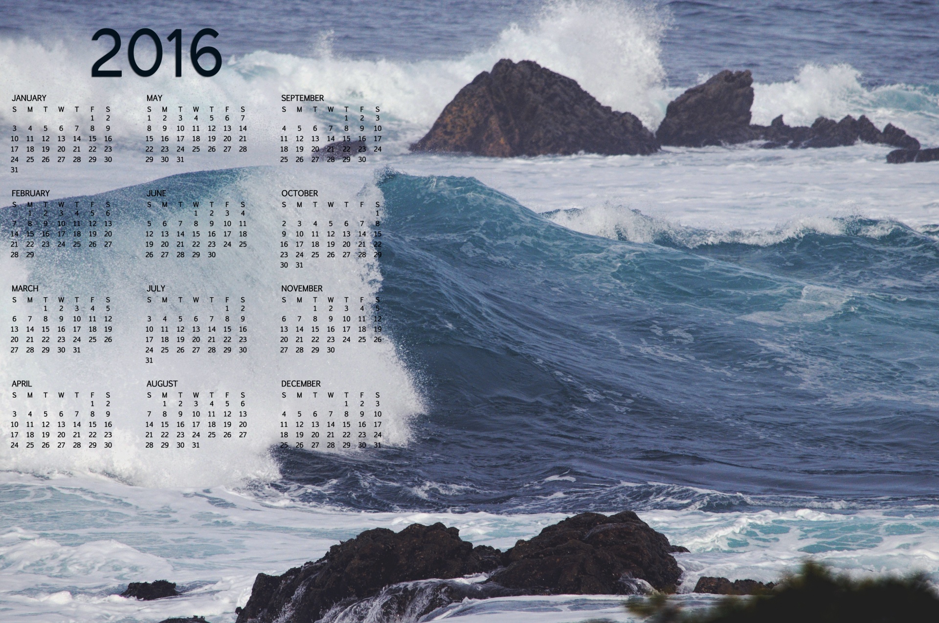 2016-ocean-wave-calendar-free-stock-photo-public-domain-pictures