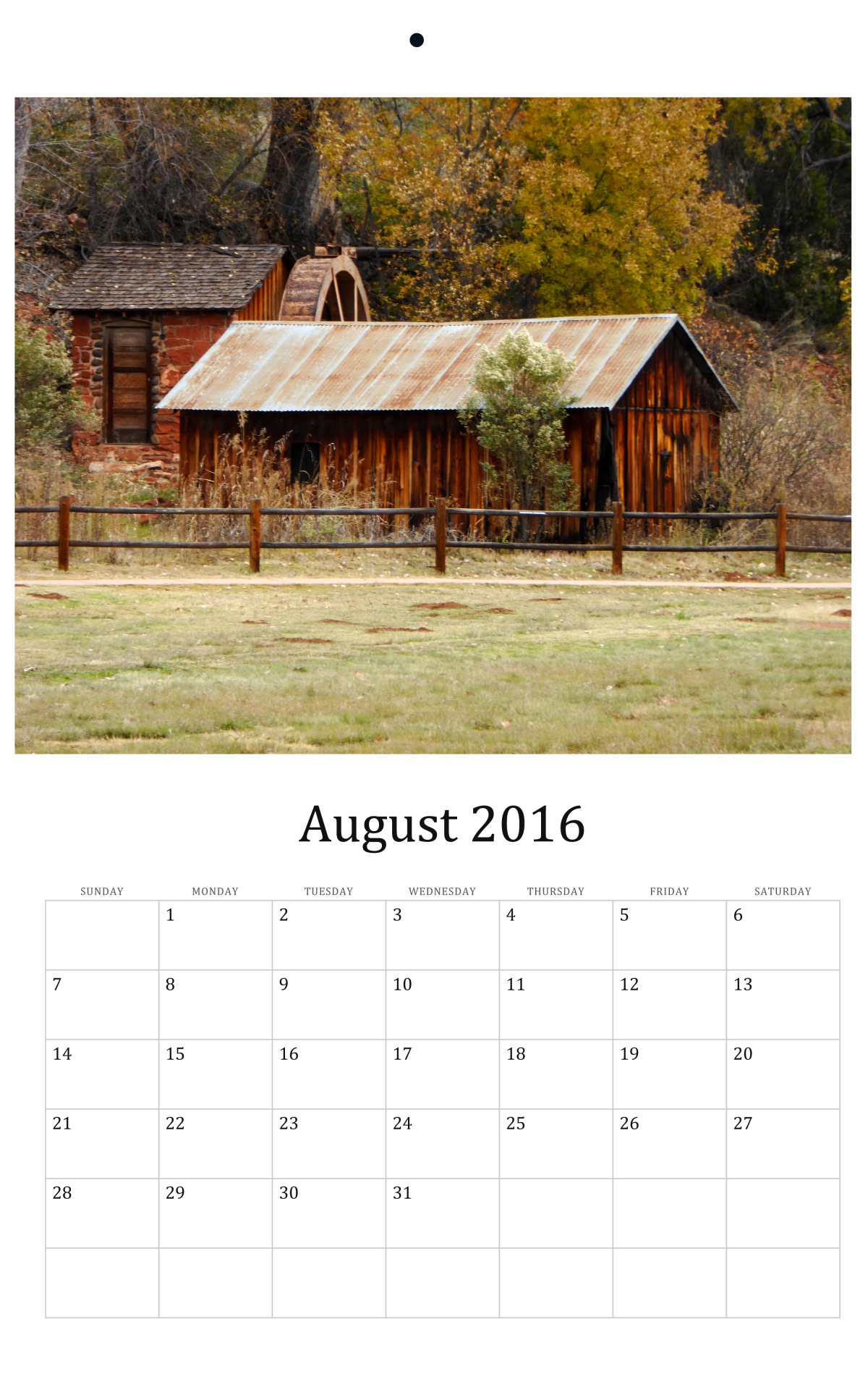 16年8月壁掛けカレンダー 無料画像 Public Domain Pictures