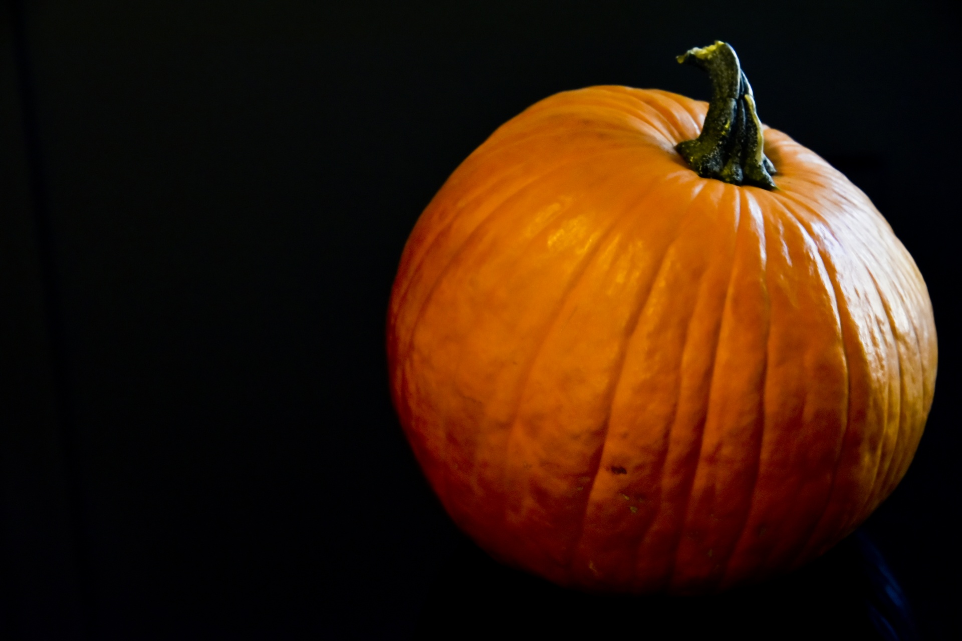 Pumpkin On Black Space Free Stock Photo - Public Domain Pictures