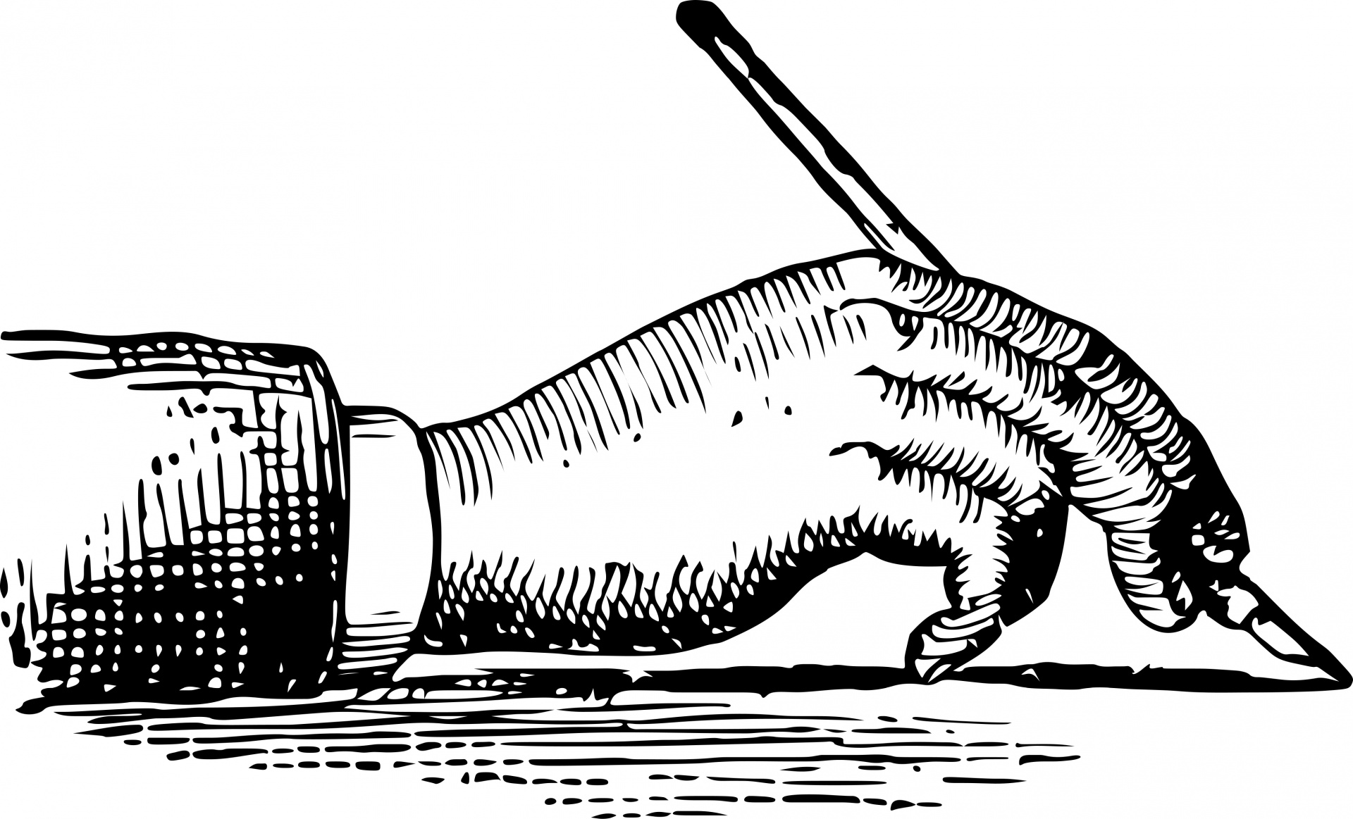 Drawing of a hand writing