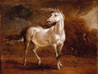 Un cheval cosaque dans un paysage