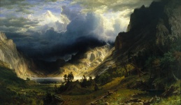 Uma tempestade nas montanhas rochosas