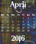 Апрель 2016 Гранж Календарь