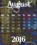 Août 2016 Grunge Calendrier