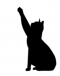 Cat stretch noir Silhouette