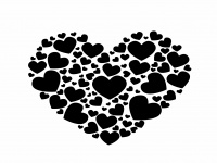 Cuore Black & White Abstract