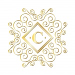 Lettre C, monogramme d'or