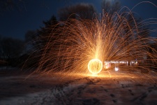 Light Painting Spinning Stahlwolle