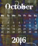Октябрь 2016 Гранж Календарь