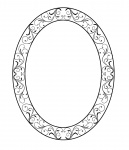 Oval Frame in Black Swirls