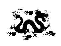 Sziluettje egy kínai sárkány