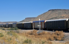 Trem que passa através do deserto