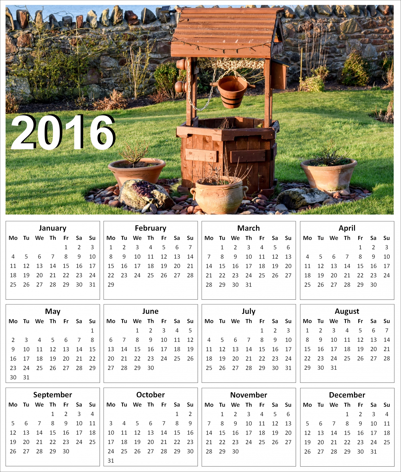 2016 Garden Calendar Free Stock Photo Public Domain Pictures