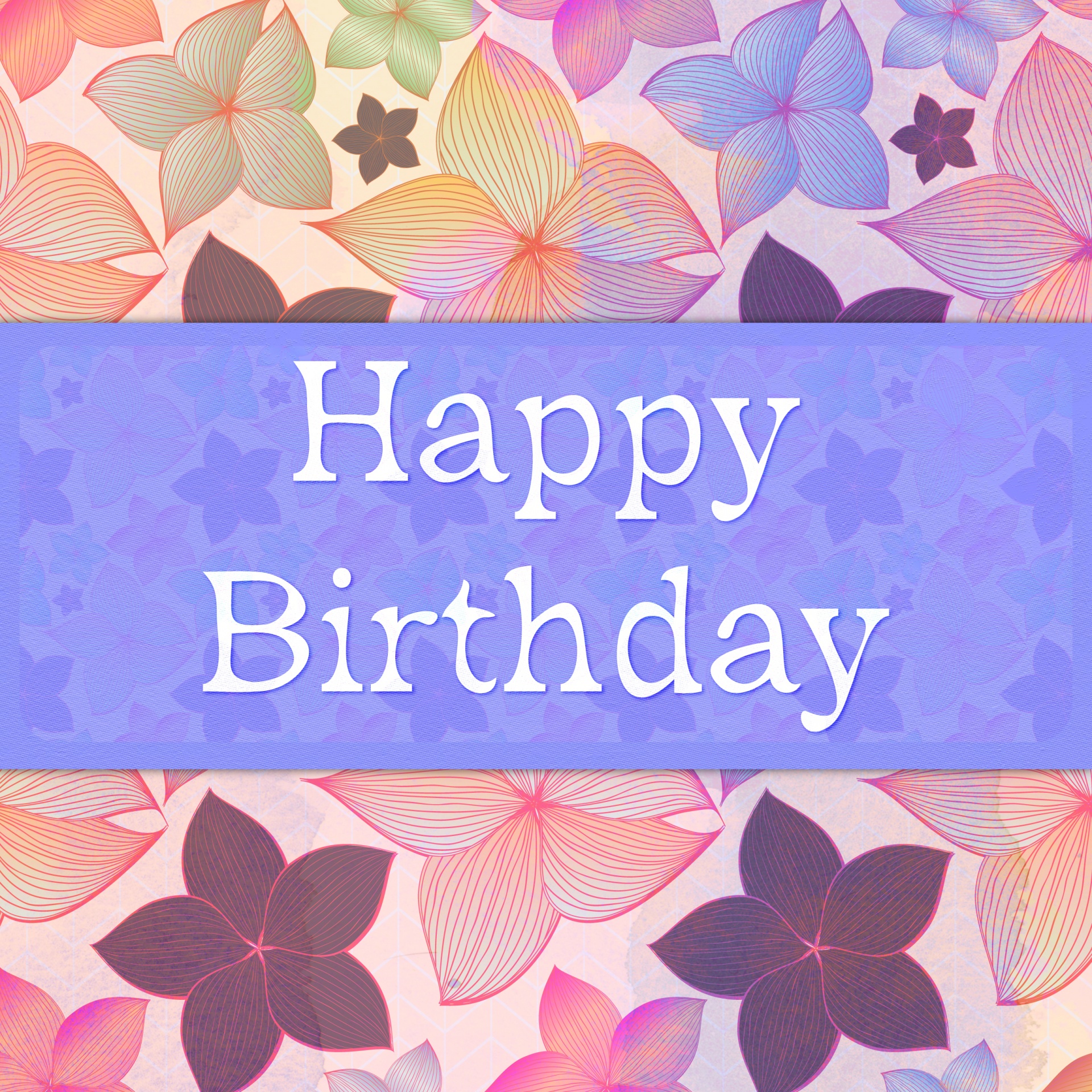 Happy Birthday Card Pattern Flowers Free Stock Photo - Public Domain ...
