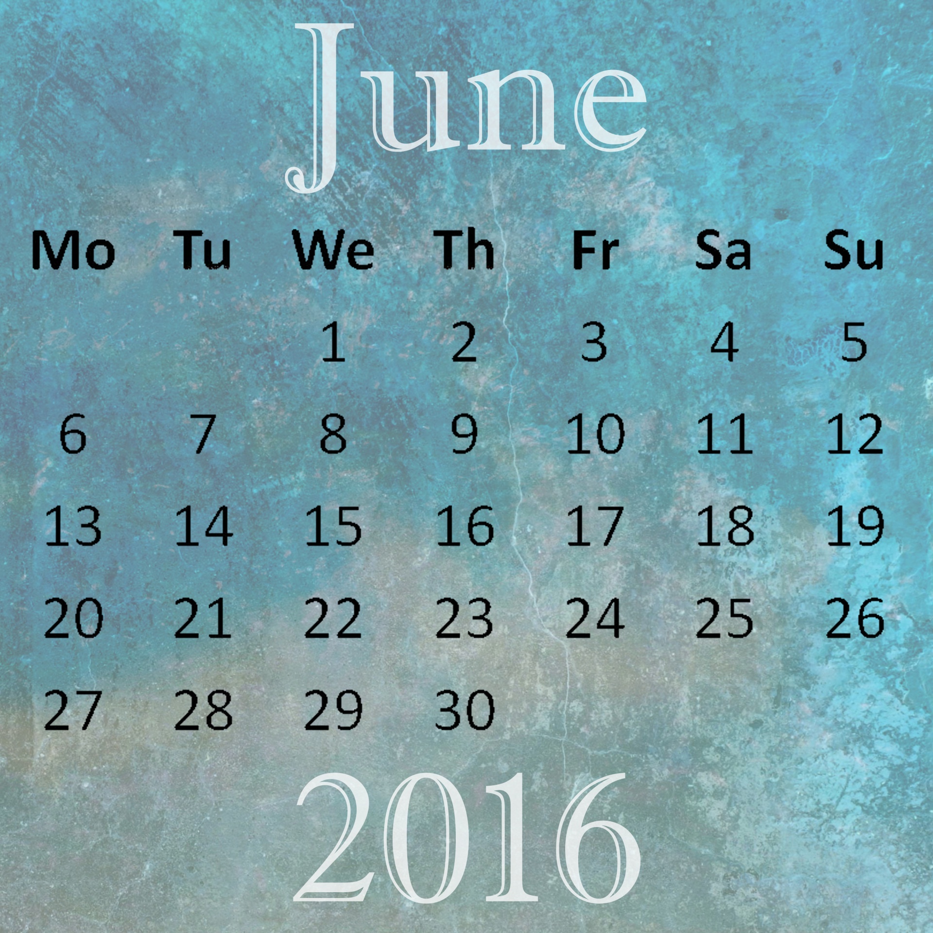 June 2016 Calendar Free Stock Photo Public Domain Pictures