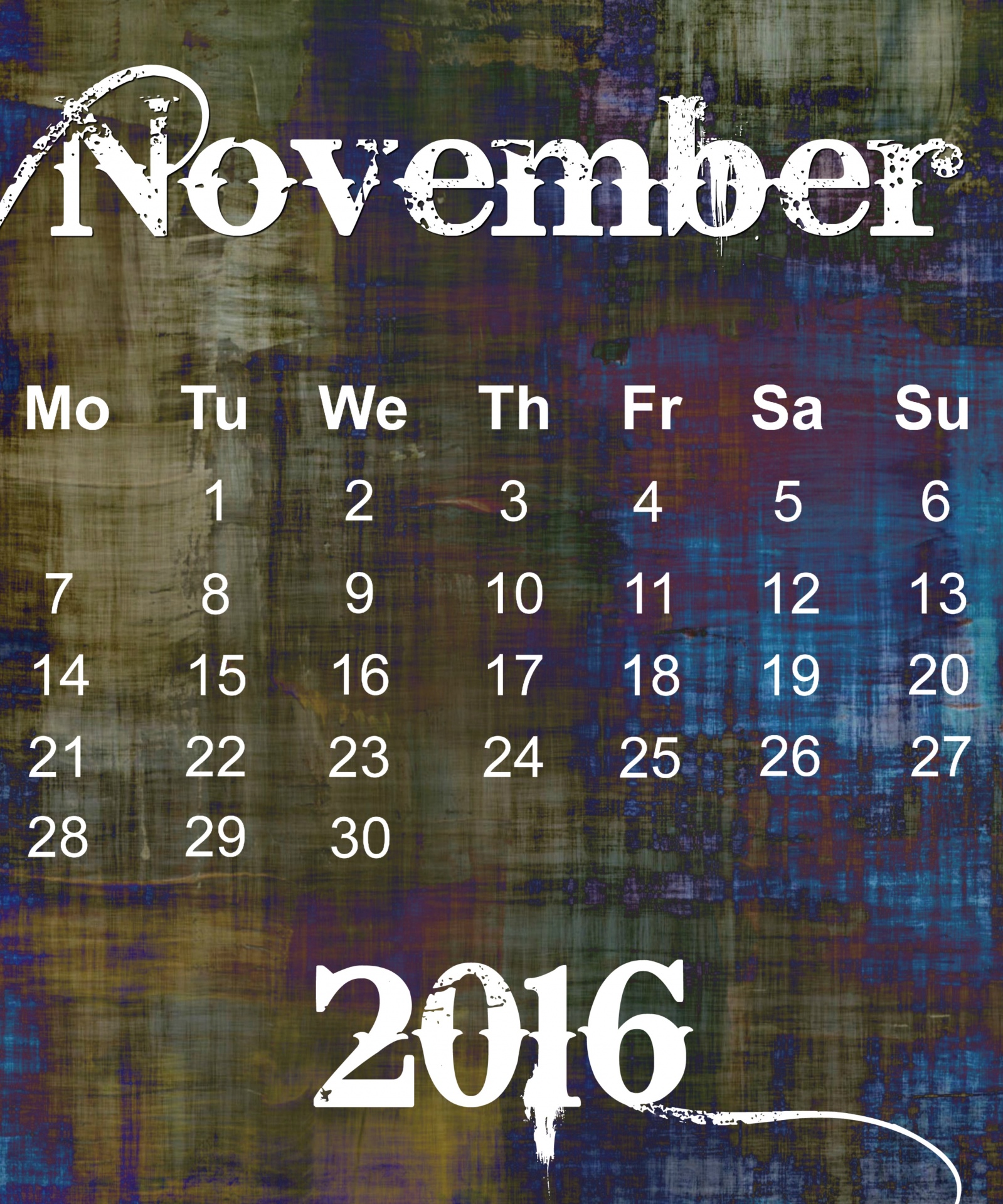 November 2016 Grunge Calendar Free Stock Photo - Public Domain Pictures 4 november weather bengaluru
