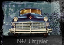 1947 Colagem do carro Chrysler Vintage