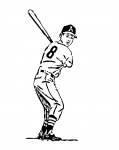 Baseball těstíčku Clipart Line Art