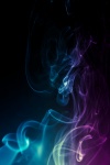 Blauw paarse rook