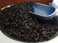 Grains de café foncé