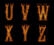Deco fiery fonts U-Z