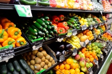 Frukt och grönsaker som visas