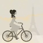 Девушка Велоспорт в Париже
