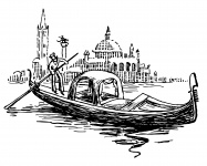 Gondola v Benátkách Ilustrace
