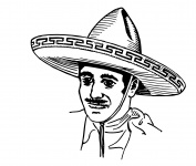 Mexican In Sombrero Clipart