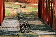 Model railway bridge with track