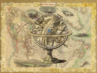 Régi térkép Brit Hajózási Collage