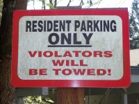 Bosatt parkeringsskylt