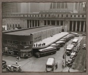 Retro anni Cinquanta Bus Station Foto