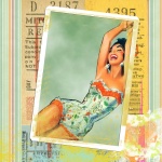 Retro Pin-up-Dame Art Collage